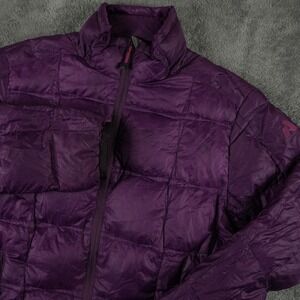 Eddie Bauer First Ascent Puffer Jacket Womens Medium Purple Goose Down Full Zip